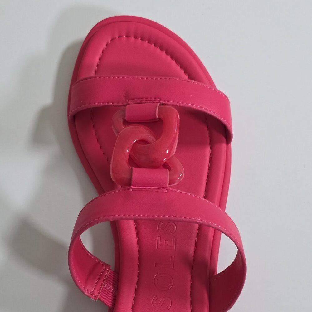 Aerosoles Geraldine Sandals Women US 10M Hot Pink Faux Leather Boho Beach Resort - Picture 14 of 16